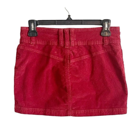 Free People We The Free Rust Red Button Front Corduroy Mini Skirt Size 24 - Picture 2 of 7